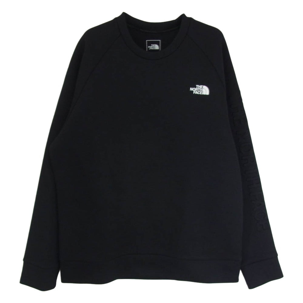 THE NORTH FACE ノースフェイス NT62386 Tech Air Sweat Crew テックエアー ラバーロゴ クルーネック スウェット ブラック系 XL【中古】