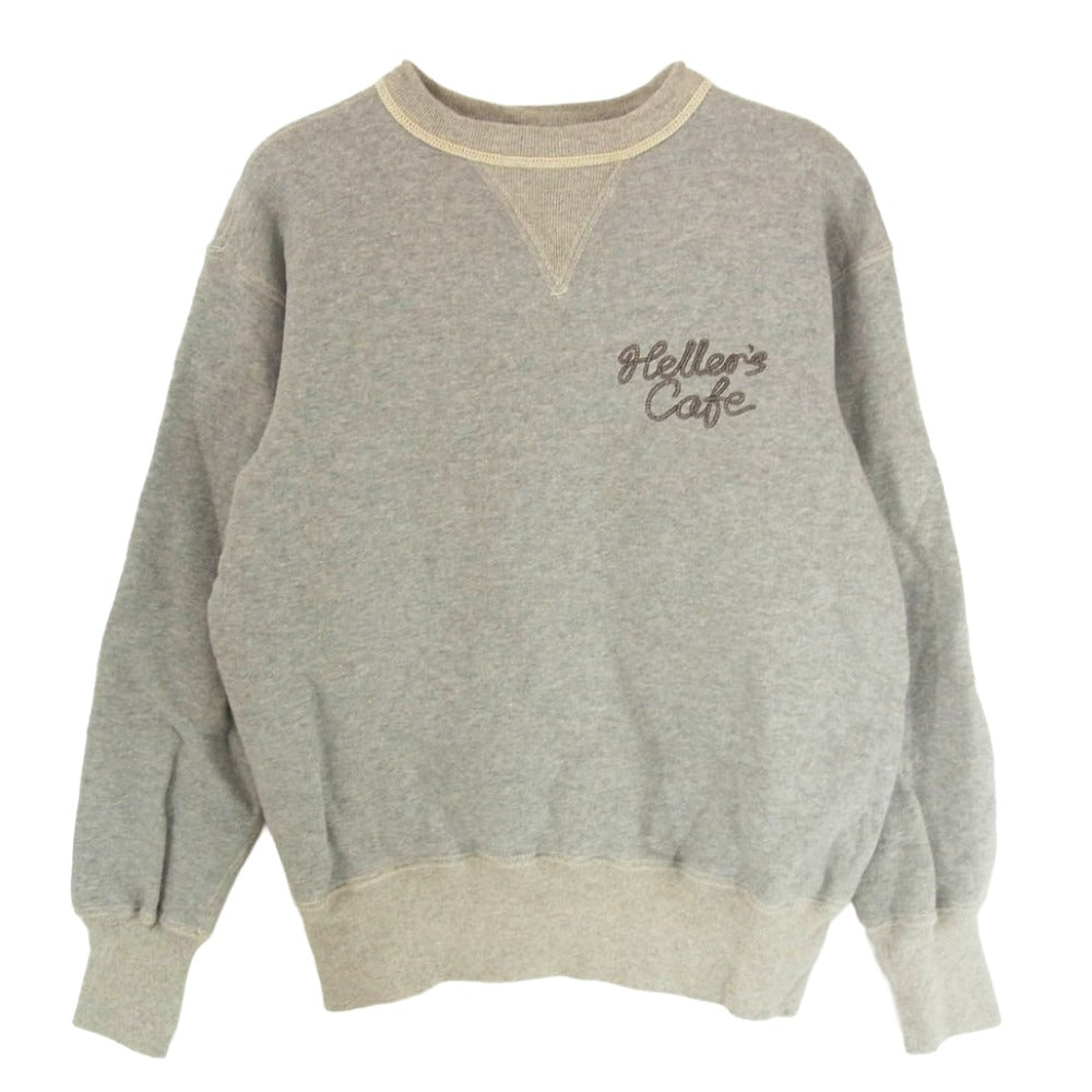 WAREHOUSE ウエアハウス HELLER'S CAFE ヘラーズカフェ 両Vガゼット バックプリント スウェット グレー系 40【中古】