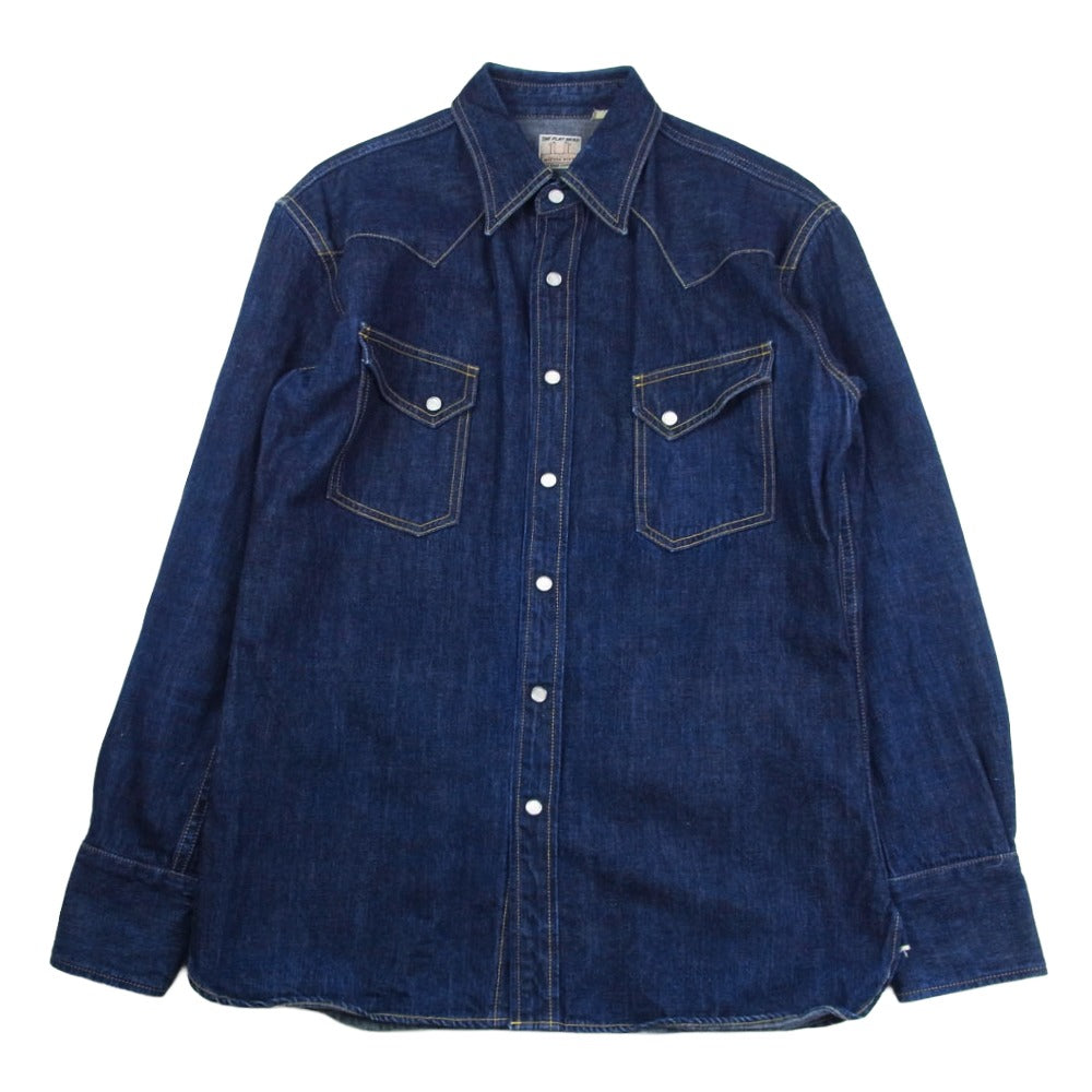 THE FLAT HEAD ザフラットヘッド 7001 DENIM WESTERN SHIRT デニム ウエスタン 長袖シャツ インディゴブルー系 42【中古】