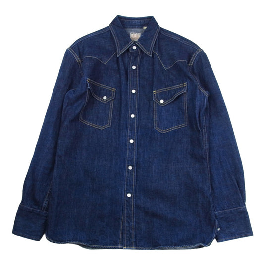 THE FLAT HEAD ザフラットヘッド 7001 DENIM WESTERN SHIRT デニム ウエスタン 長袖シャツ インディゴブルー系 42【中古】