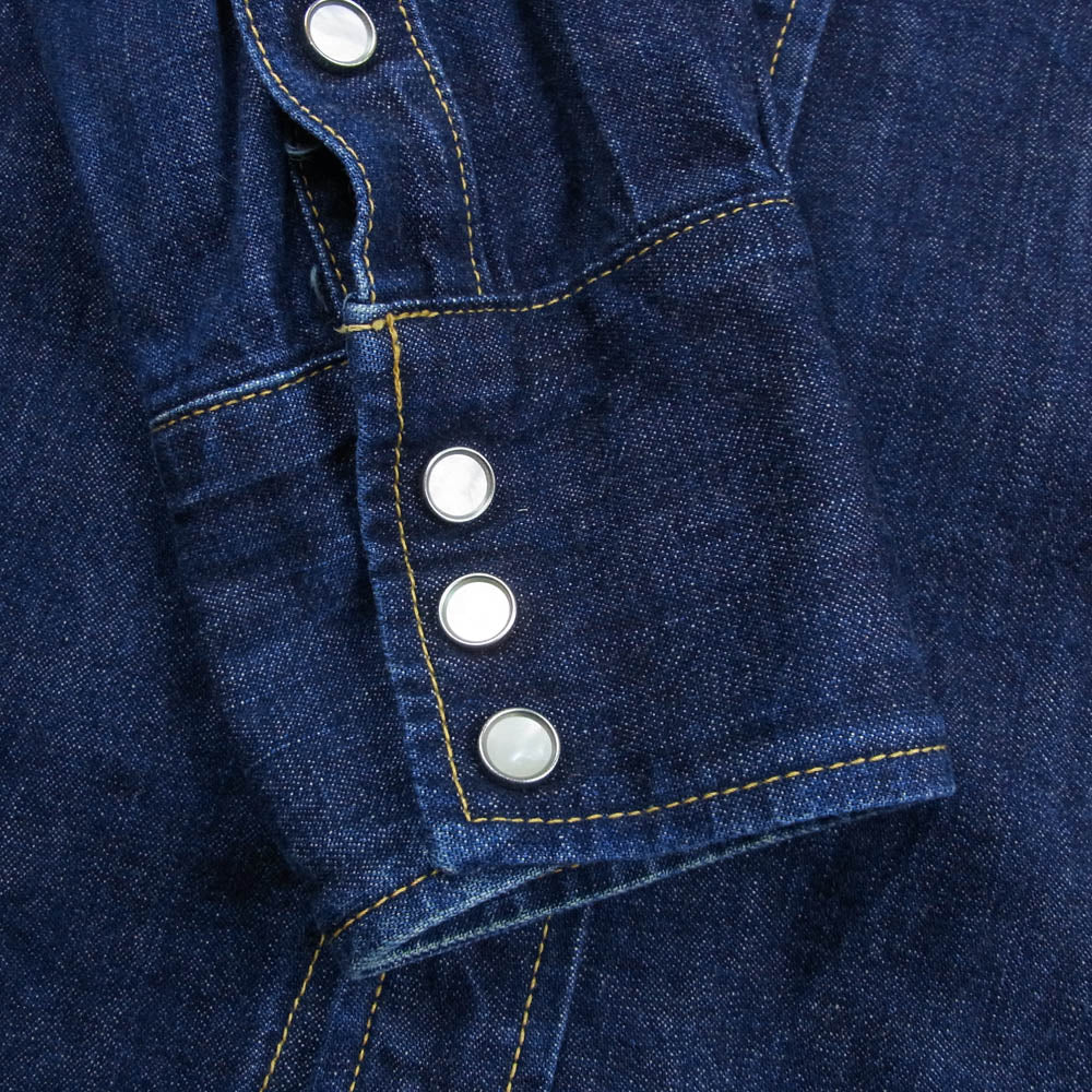 THE FLAT HEAD ザフラットヘッド 7001 DENIM WESTERN SHIRT デニム ウエスタン 長袖シャツ インディゴブルー系 42【中古】