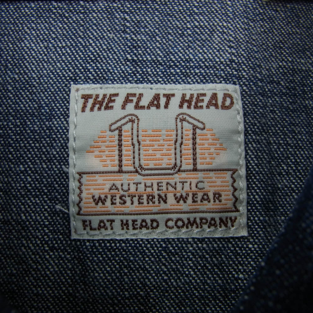 THE FLAT HEAD ザフラットヘッド 7001 DENIM WESTERN SHIRT デニム ウエスタン 長袖シャツ インディゴブルー系 42【中古】
