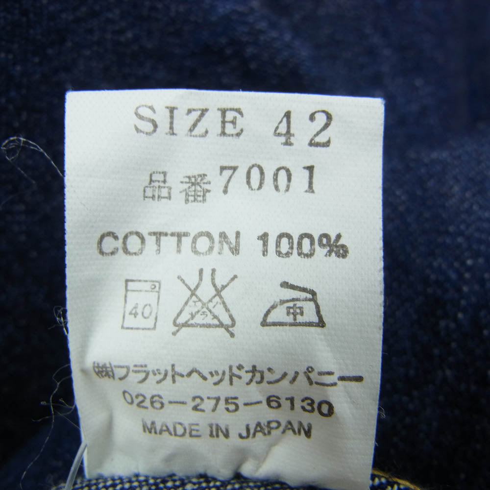 THE FLAT HEAD ザフラットヘッド 7001 DENIM WESTERN SHIRT デニム ウエスタン 長袖シャツ インディゴブルー系 42【中古】