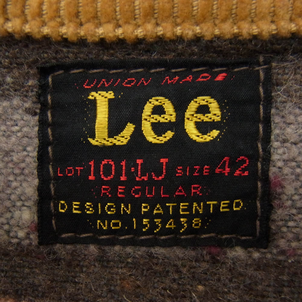 WAREHOUSE ウエアハウス 95747 × Lee リー 101-J ストームライダー コーデュロイ切替 デニム ジャケット 裏地ブランケット インディゴブルー系 42【中古】
