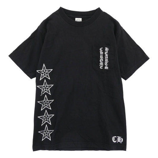 CHROME HEARTS クロムハーツ（原本無） T-BAR STAR LOGO Tバー スタープリント Tシャツ 半袖カットソー ブラック系 M【中古】