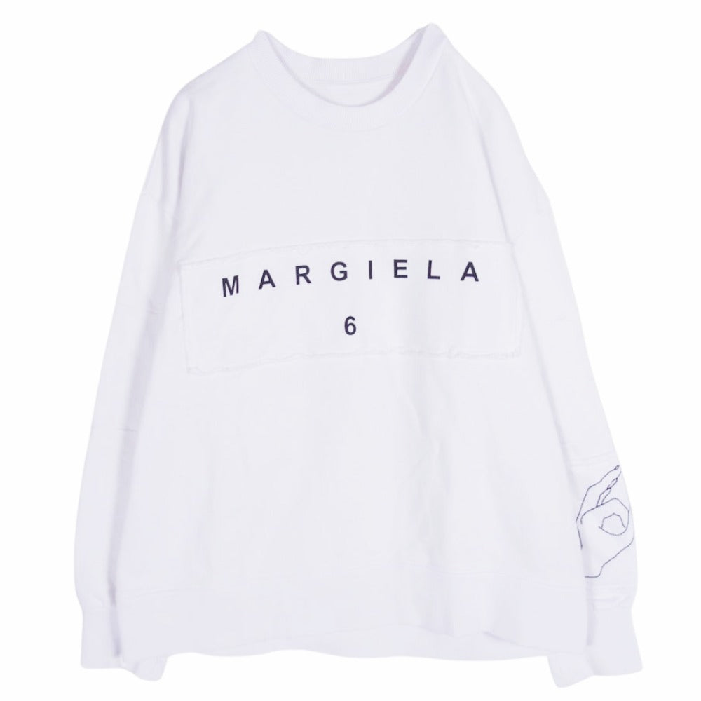 MAISON MARGIELA メゾンマルジェラ M60027-MM008 フロント ロゴ クルーネック スウェット トレーナー キッズ ホワイト系 16【中古】