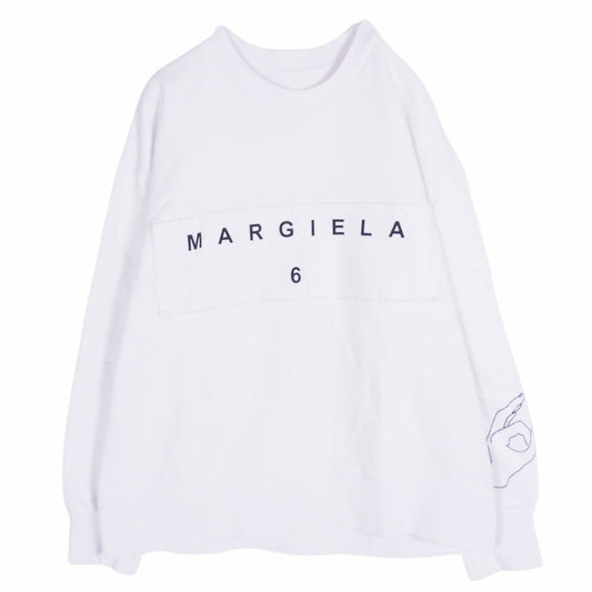 MAISON MARGIELA メゾンマルジェラ M60027-MM008 フロント ロゴ クルーネック スウェット トレーナー キッズ ホワイト系 16【中古】