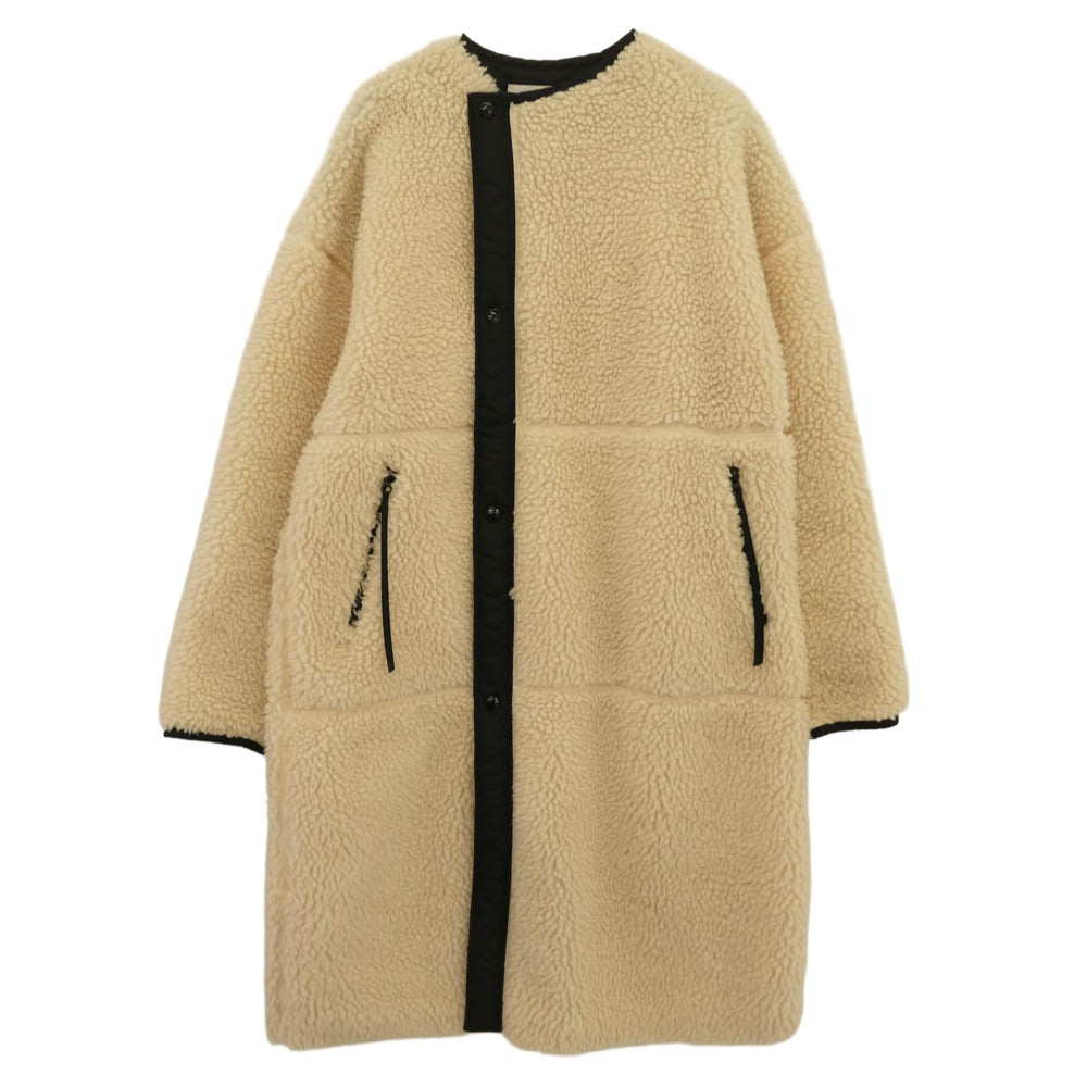 HYKE ハイク FAUX SHEARLING COAT ボア フリース ロング コート ホワイト系 ブラック系 1【中古】