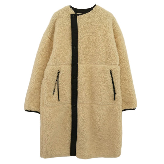 HYKE ハイク FAUX SHEARLING COAT ボア フリース ロング コート ホワイト系 ブラック系 1【中古】