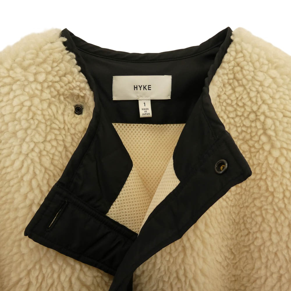 HYKE ハイク FAUX SHEARLING COAT ボア フリース ロング コート ホワイト系 ブラック系 1【中古】