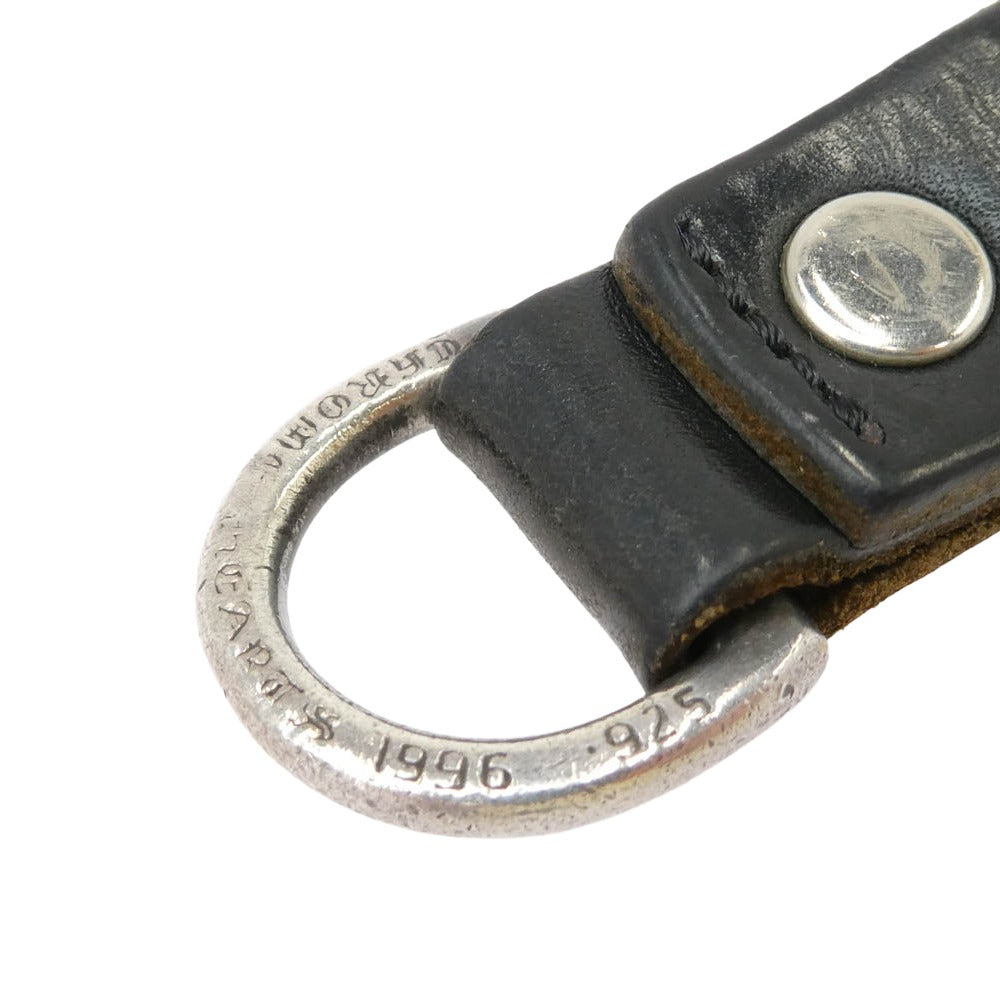 CHROME HEARTS クロムハーツ（原本無） BELT LOOP D RING BSフレアボタン レザー ベルトループ Dカン ブラック系 シルバー系【中古】
