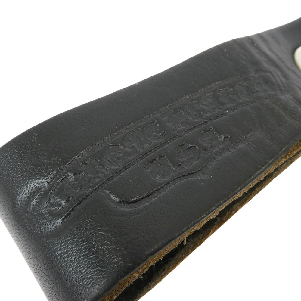 CHROME HEARTS クロムハーツ（原本無） BELT LOOP D RING BSフレアボタン レザー ベルトループ Dカン ブラック系 シルバー系【中古】