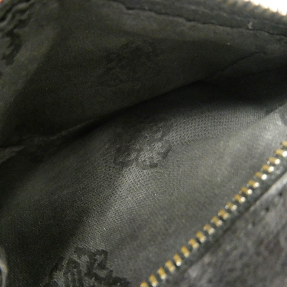 CHROME HEARTS クロムハーツ（原本無） 1SNAP 1スナップ クロスボールボタン レザー コンパクト ウォレット ブラック系 シルバー系【中古】