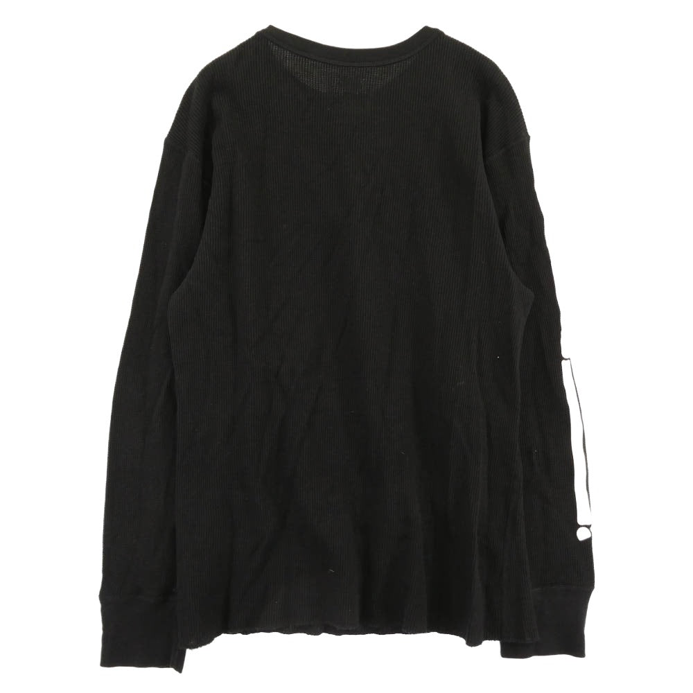 Supreme シュプリーム 24AW x Hanes Bones Thermal Crew ヘインズ ボーンズ サーマル クルーネック 長袖 カットソー ブラック系 オフホワイト系 L【中古】