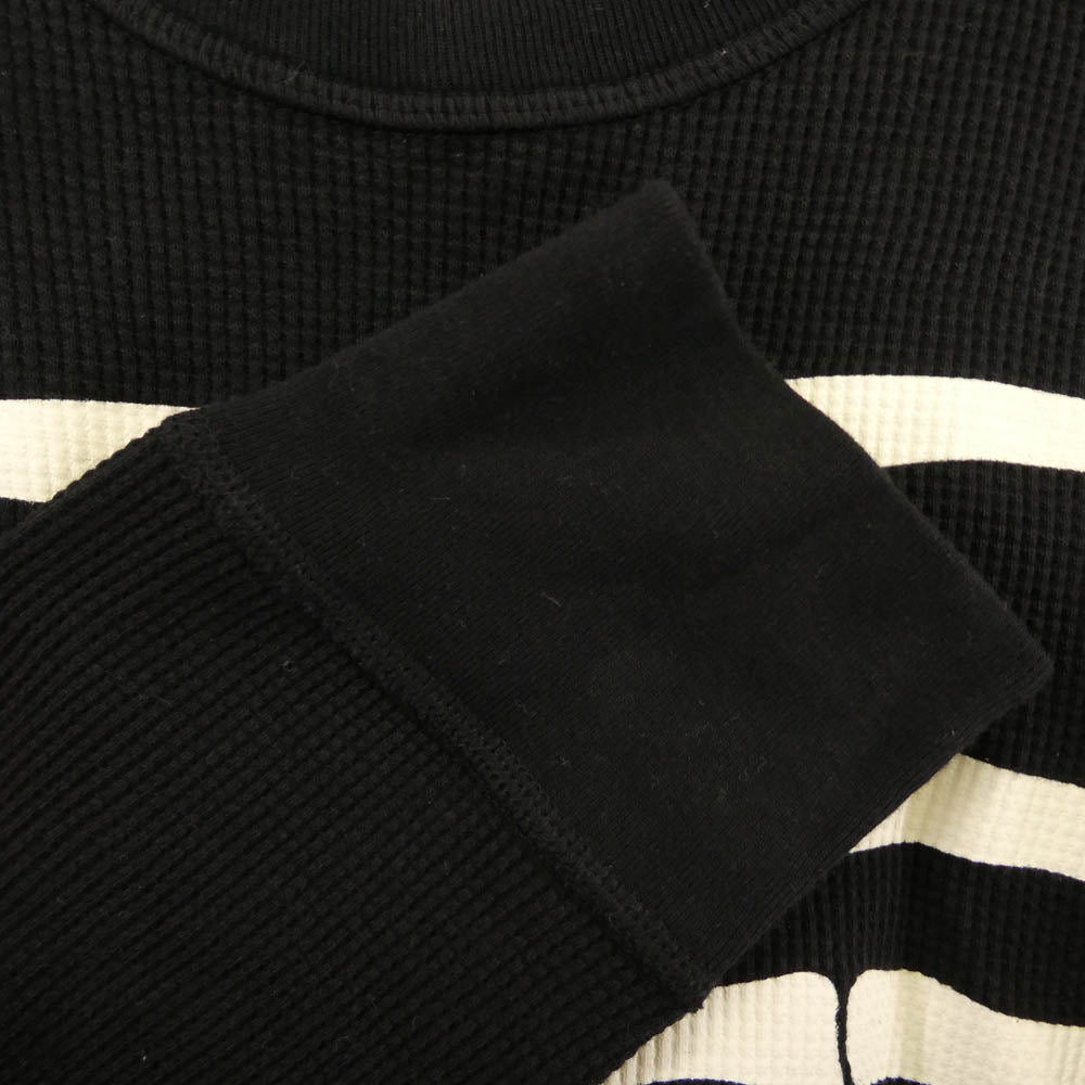 Supreme シュプリーム 24AW x Hanes Bones Thermal Crew ヘインズ ボーンズ サーマル クルーネック 長袖 カットソー ブラック系 オフホワイト系 L【中古】