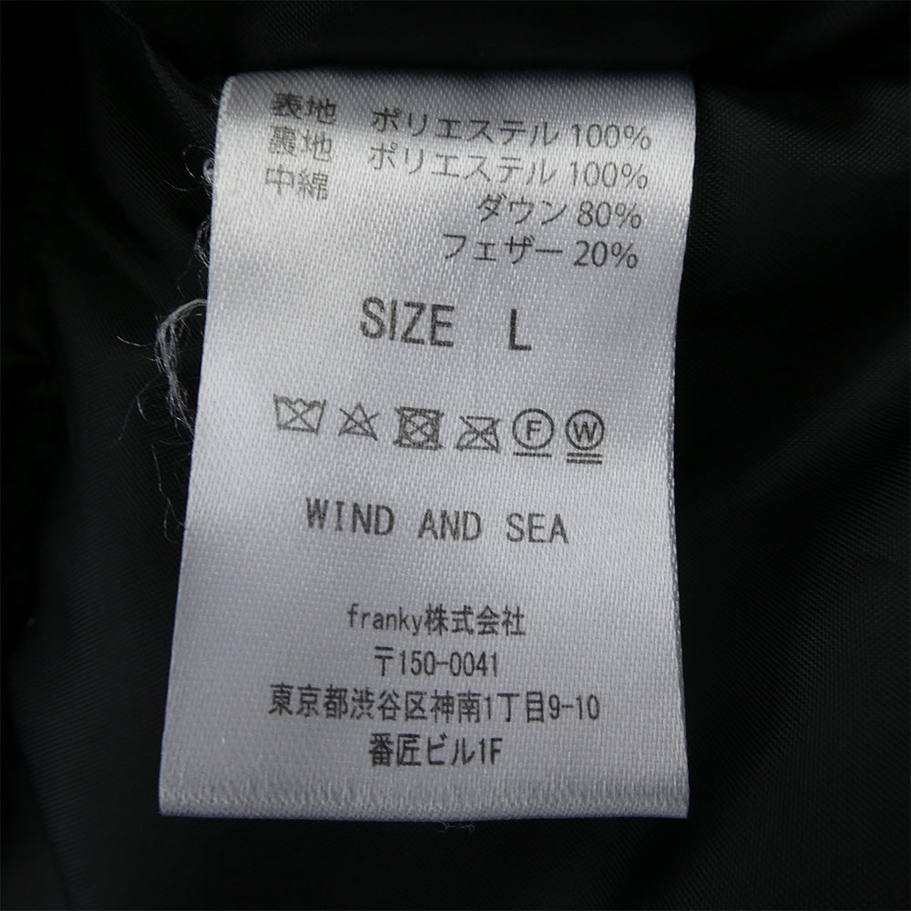 WIND AND SEA ウィンダンシー 23AW WDS-O-SIG-24-Q2-JK-01 Sea Hooded Down Jacket フーデッド ダウン ジャケット ブラック系 L【中古】