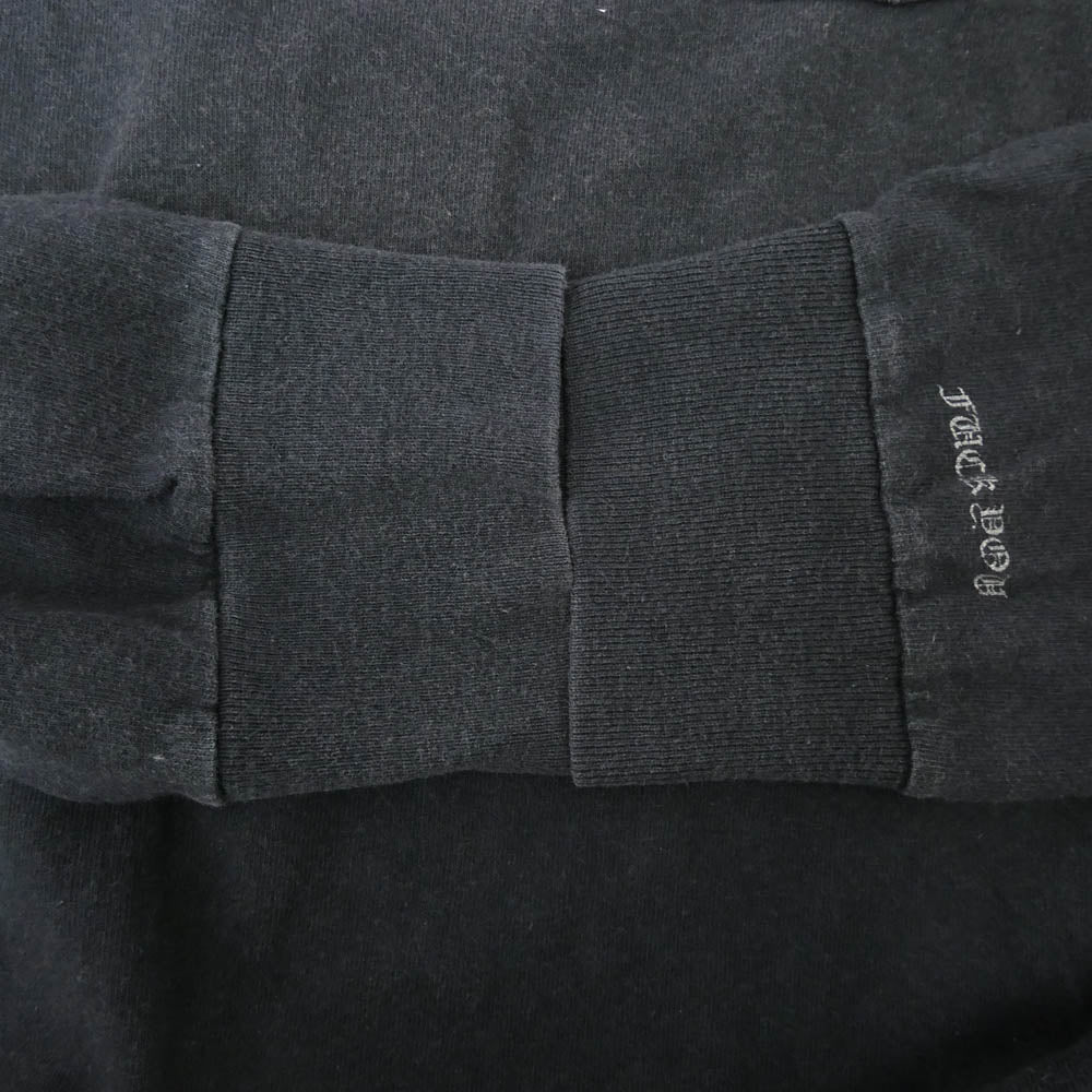 CHROME HEARTS クロムハーツ（原本無） OLD VINE DAGGER NECK LOGO L/S オールド ヴァインダガー ネック ロゴプリント 長袖カットソー ネイビー系 L【中古】