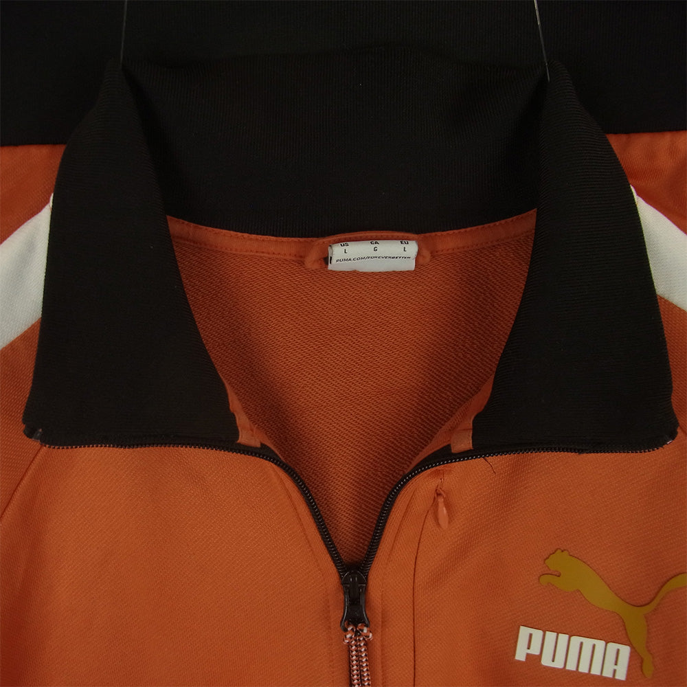 PUMA プーマ T7 フォワード ヒストリー トラック ジャケット ジャージ オレンジ系 ブラック系 ホワイト系 L【中古】