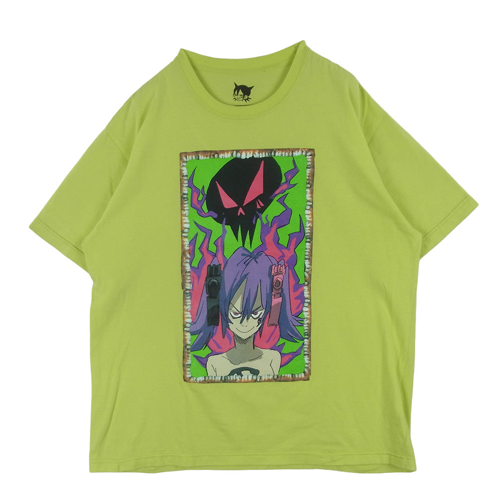 NEIGHBORHOOD ネイバーフッド 23SS 231PCJIN-ST01S NH X JUN INAGAWA TEE SS-1 ジュンイナガワ プリント 半袖 Tシャツ イエロー系 蛍光イエロー系 L【中古】