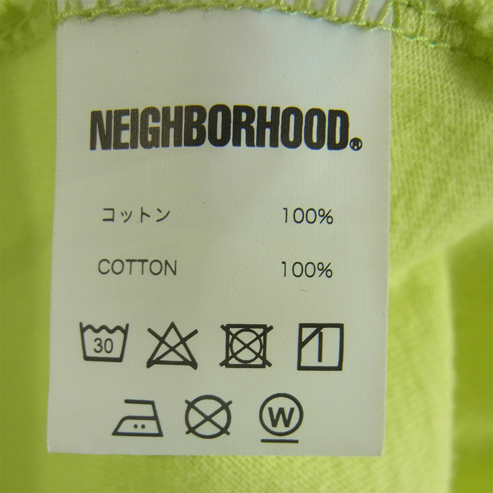 NEIGHBORHOOD ネイバーフッド 23SS 231PCJIN-ST01S NH X JUN INAGAWA TEE SS-1 ジュンイナガワ プリント 半袖 Tシャツ イエロー系 蛍光イエロー系 L【中古】