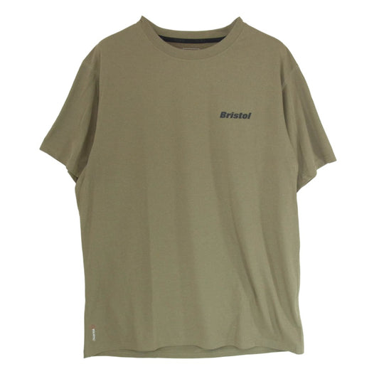 F.C.R.B. エフシーアールビー 23SS FCRB-230052 POLARTEC POWER DRY LOGO TEE ポーラテック ロゴプリント ドライ 半袖 Tシャツ カーキ系 XL【中古】
