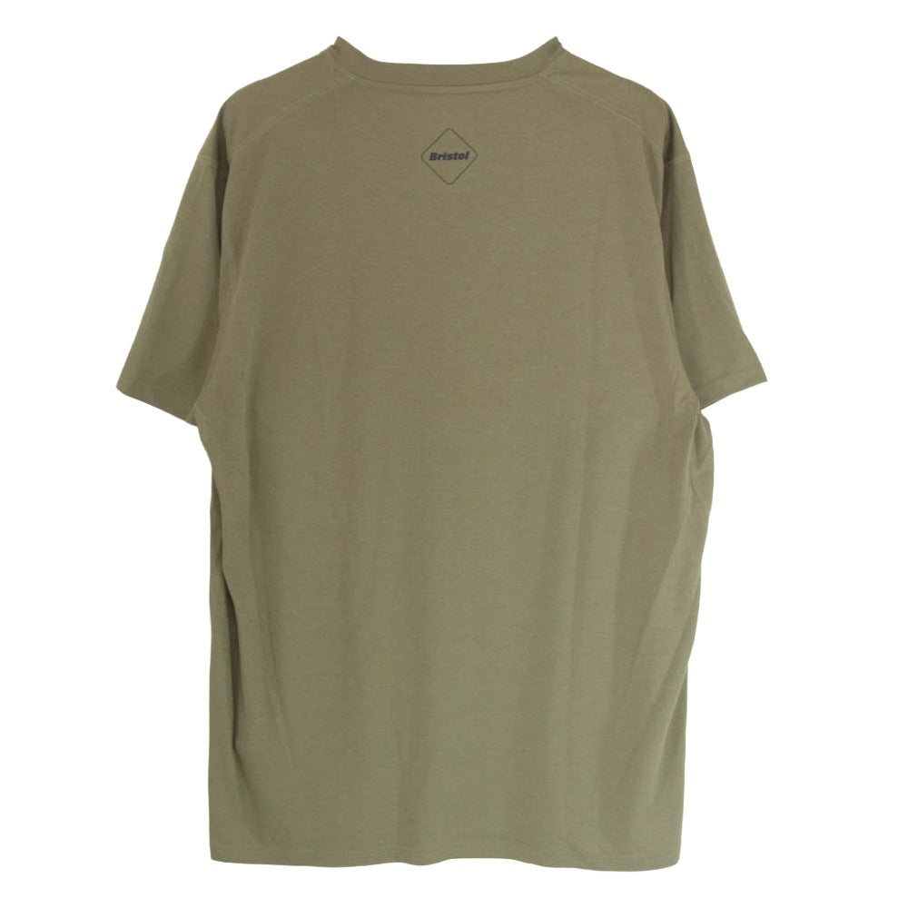 F.C.R.B. エフシーアールビー 23SS FCRB-230052 POLARTEC POWER DRY LOGO TEE ポーラテック ロゴプリント ドライ 半袖 Tシャツ カーキ系 XL【中古】