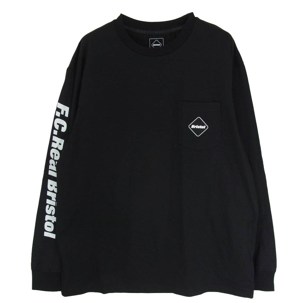 F.C.R.B. エフシーアールビー 23SS FCRB-230073 Authentic Team Long Sleeve Pocket Tee 袖プリント 長袖 Tシャツ カットソー ブラック系 XL【中古】