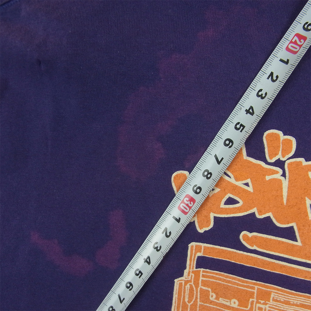 STUSSY ステューシー 90s USA製 ブレイキング シングルステッチ 半袖 Tシャツ コットン パープル系 XXL【中古】