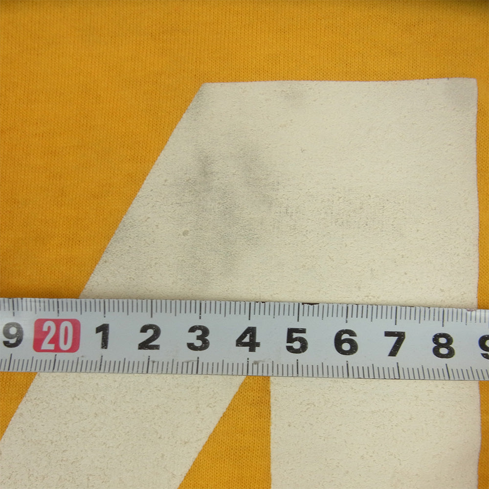 STUSSY ステューシー 90s USA製 カレッジ リンガー 半袖 Tシャツ コットン イエロー系 L【中古】