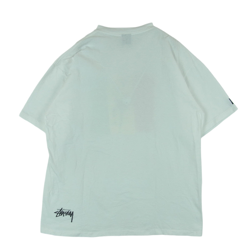STUSSY ステューシー 90s OLD ボブマーリー ラスタカラー シングルステッチ 半袖 Tシャツ ホワイト系 XL【中古】