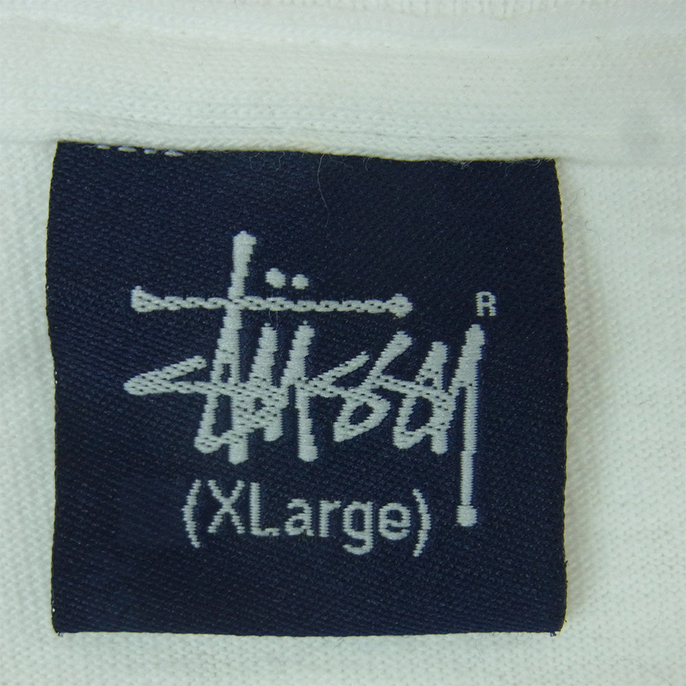 STUSSY ステューシー 90s OLD ボブマーリー ラスタカラー シングルステッチ 半袖 Tシャツ ホワイト系 XL【中古】