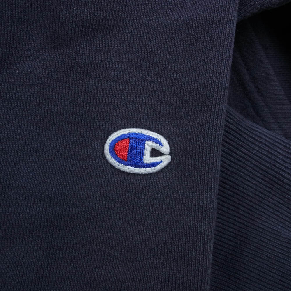 Champion チャンピオン REVERSE WEAVE 90周年記念 リバースウィーブ 後付け パーカー フーディー ネイビー系 M【中古】
