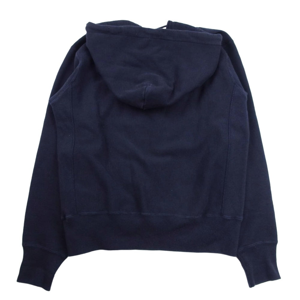Champion チャンピオン REVERSE WEAVE 90周年記念 リバースウィーブ 後付け パーカー フーディー ネイビー系 M【中古】