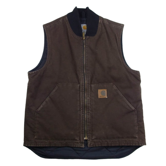 Carhartt カーハート 00s ダック キルティング ベスト ブラウン系 M【中古】