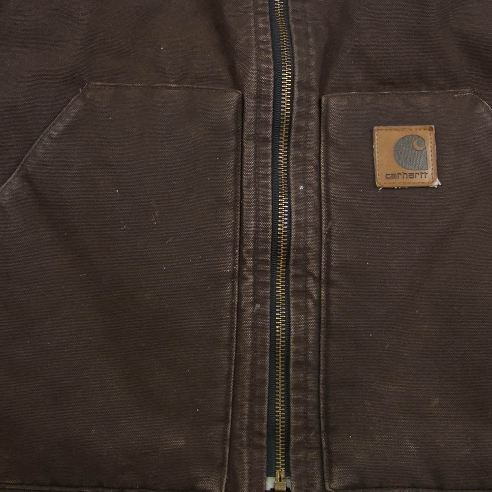 Carhartt カーハート 00s ダック キルティング ベスト ブラウン系 M【中古】