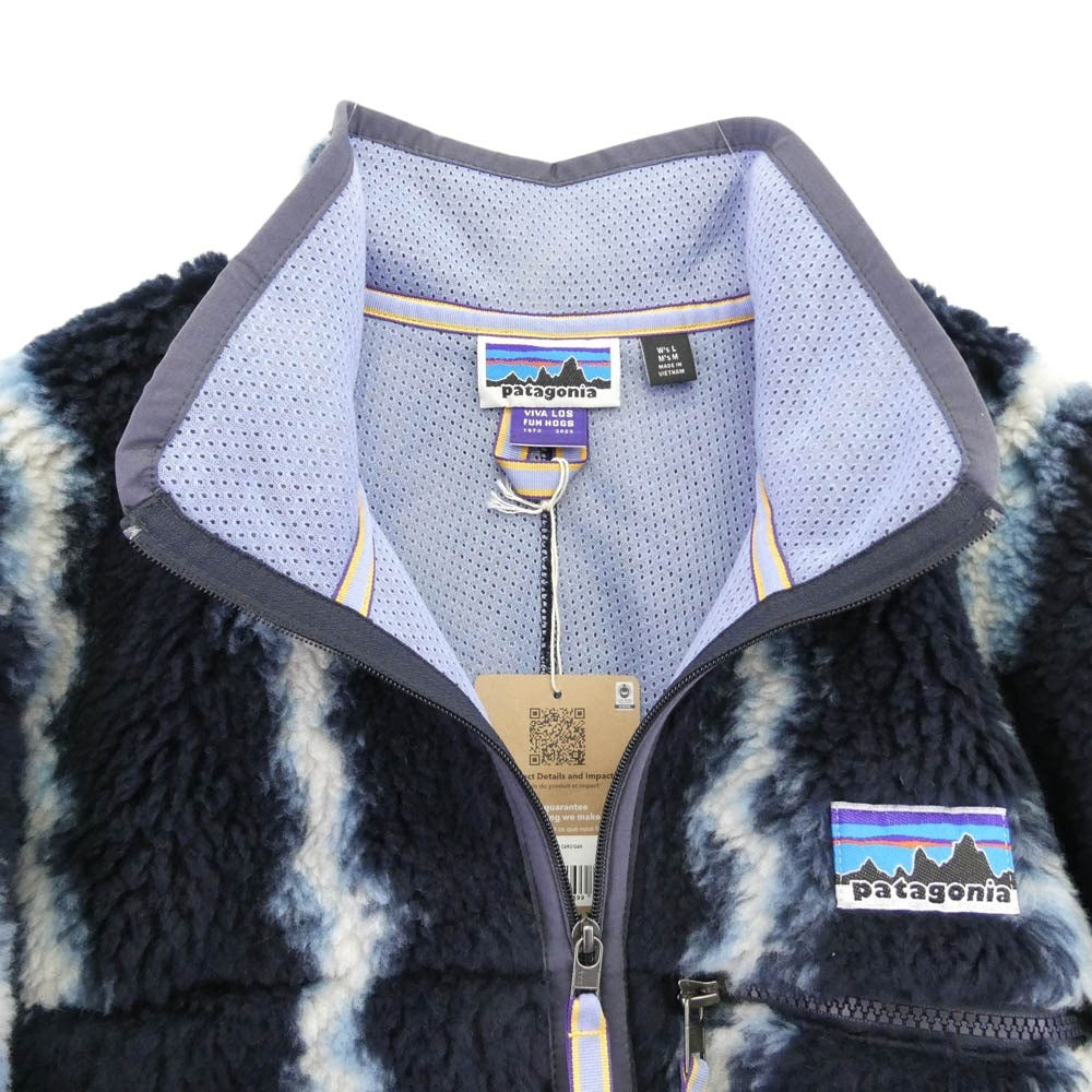 patagonia パタゴニア 23AW 20535 23年製 Natural Blend Retro Cardigan ナチュラル ブレンド レトロ カーディガン フリース ジャケット ダークネイビー系 ブルー系 ホワイト系 M【新古品】【未使用】【中古】