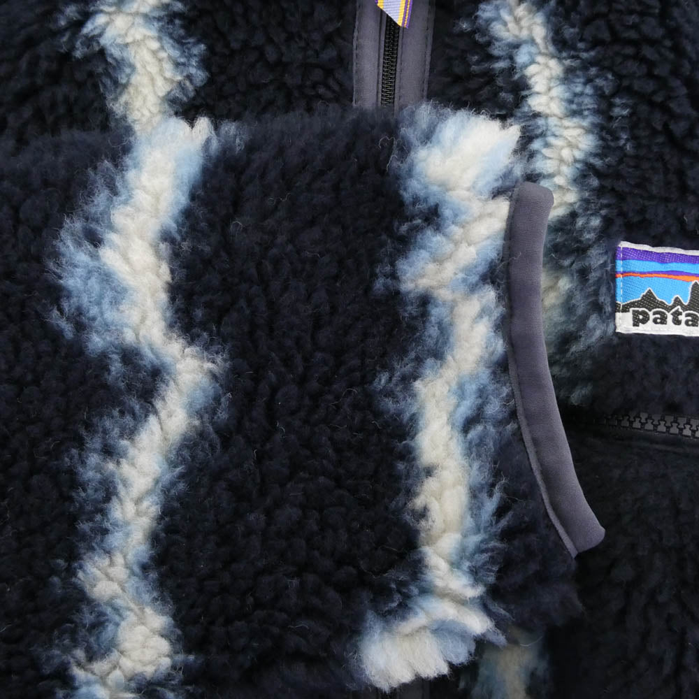 patagonia パタゴニア 23AW 20535 23年製 Natural Blend Retro Cardigan ナチュラル ブレンド レトロ カーディガン フリース ジャケット ダークネイビー系 ブルー系 ホワイト系 M【新古品】【未使用】【中古】