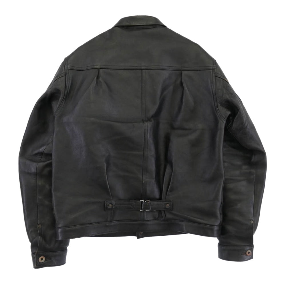 JELADO ジェラード 44 Leather Jacket Horse hide 茶芯 ホースハイド レザー ジャケット ブラック系 XL【中古】