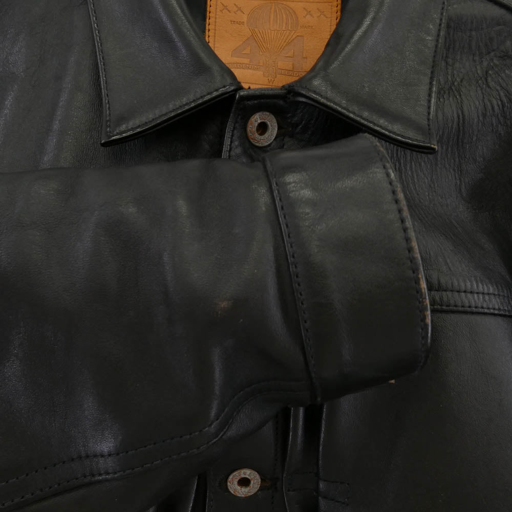 JELADO ジェラード 44 Leather Jacket Horse hide 茶芯 ホースハイド レザー ジャケット ブラック系 XL【中古】