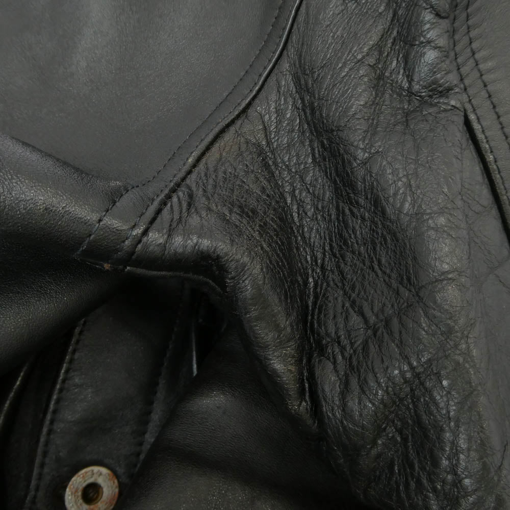 JELADO ジェラード 44 Leather Jacket Horse hide 茶芯 ホースハイド レザー ジャケット ブラック系 XL【中古】