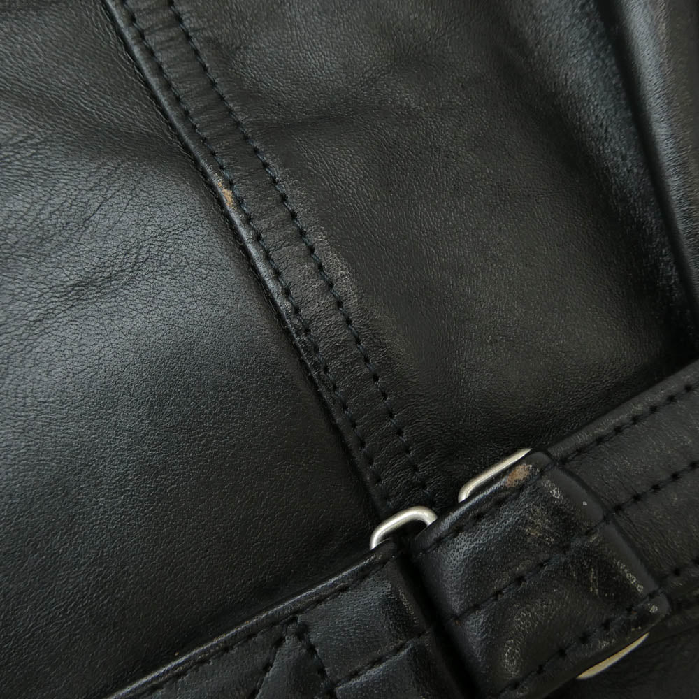 JELADO ジェラード 44 Leather Jacket Horse hide 茶芯 ホースハイド レザー ジャケット ブラック系 XL【中古】