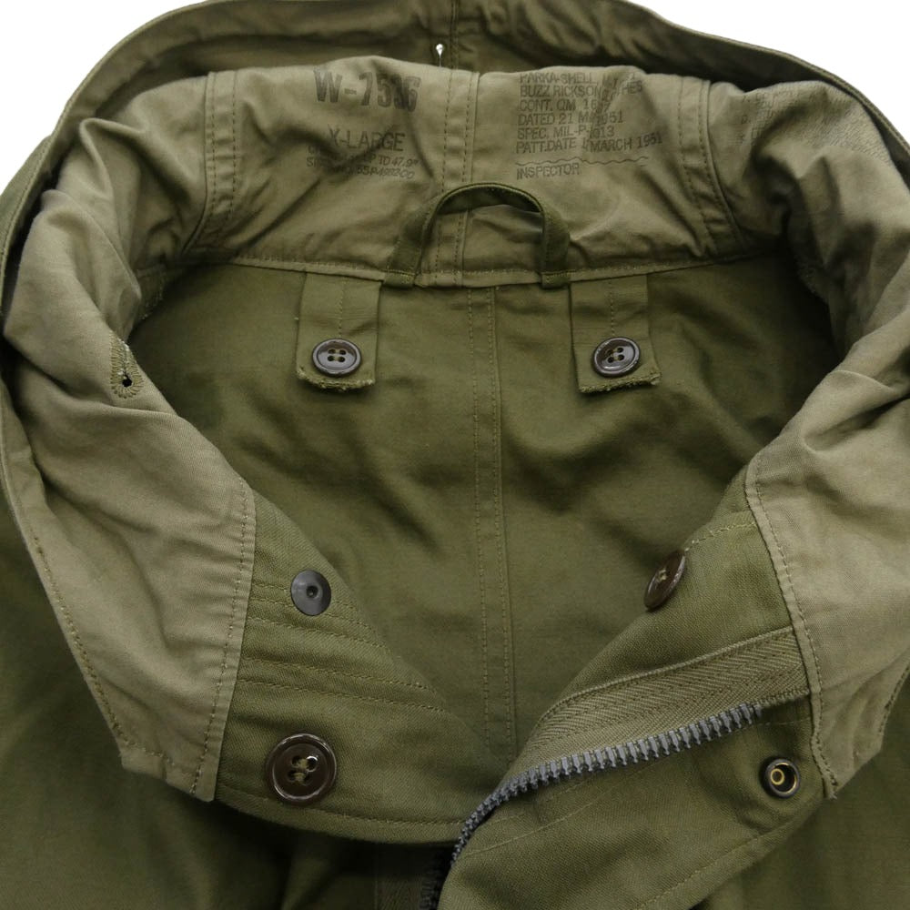 Buzz Rickson's バズリクソンズ BR12266 Type M-51 BUZZ RICKSON CLOTHES パーカー フィールド コート カーキ系 XL【中古】