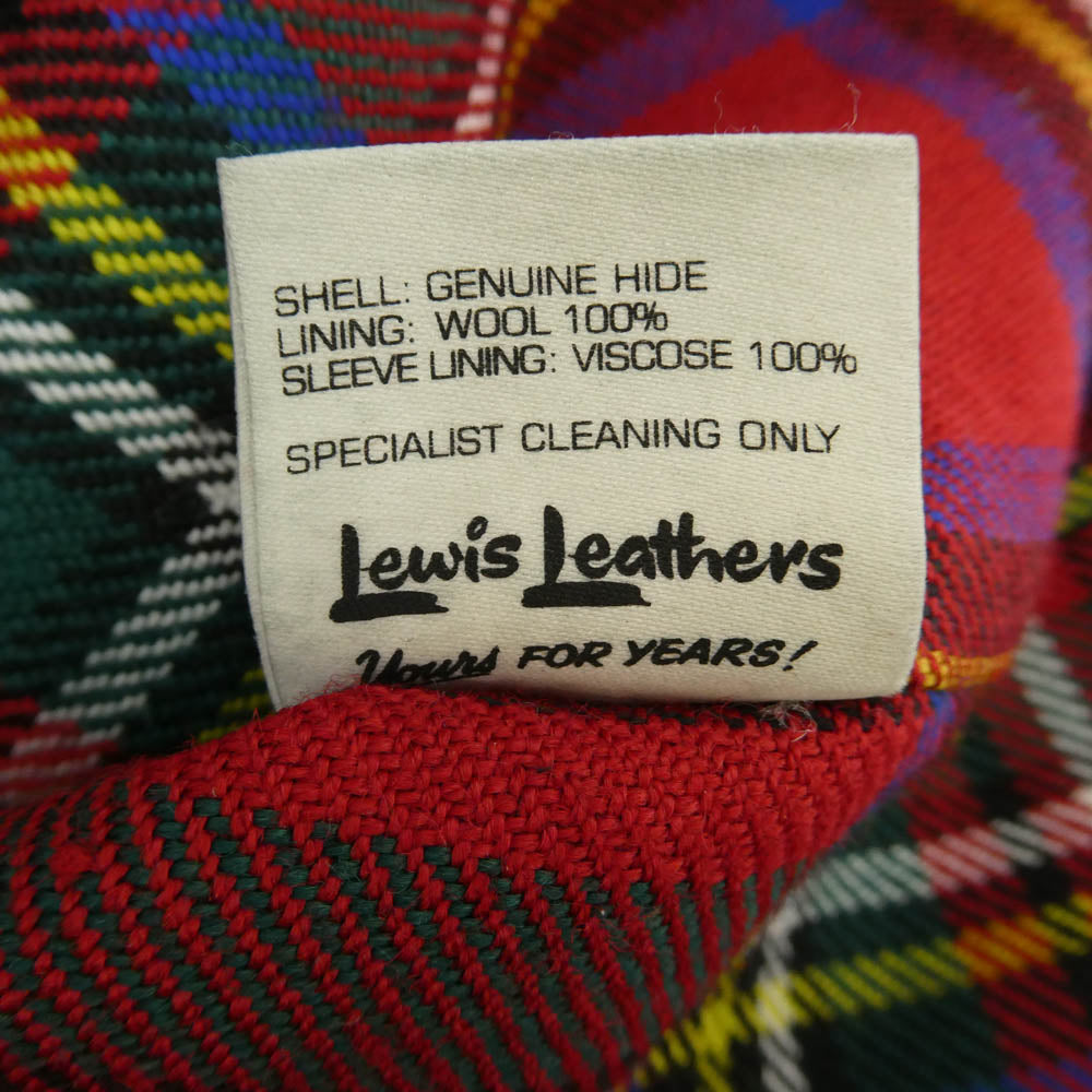 Lewis Leathers ルイスレザー 391TV LIGHTNING TIGHT FIT SHEEPSKIN ライトニング タイトフィット シープスキン ライダース ジャケット ブラック系 44【中古】