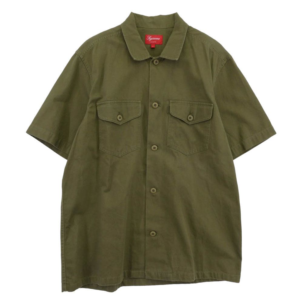 Supreme シュプリーム 13SS Military Nam Shirt ミリタリー ナム 半袖 シャツ カーキ系 L【中古】