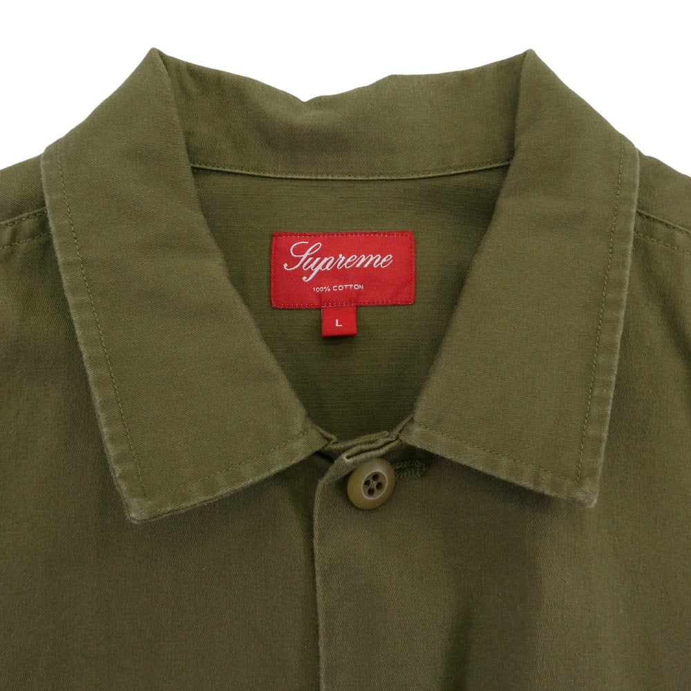 Supreme シュプリーム 13SS Military Nam Shirt ミリタリー ナム 半袖 シャツ カーキ系 L【中古】