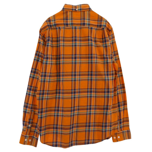 Supreme シュプリーム ボタンダウン マドラスチェック 長袖 シャツ オレンジ系 M【美品】【中古】