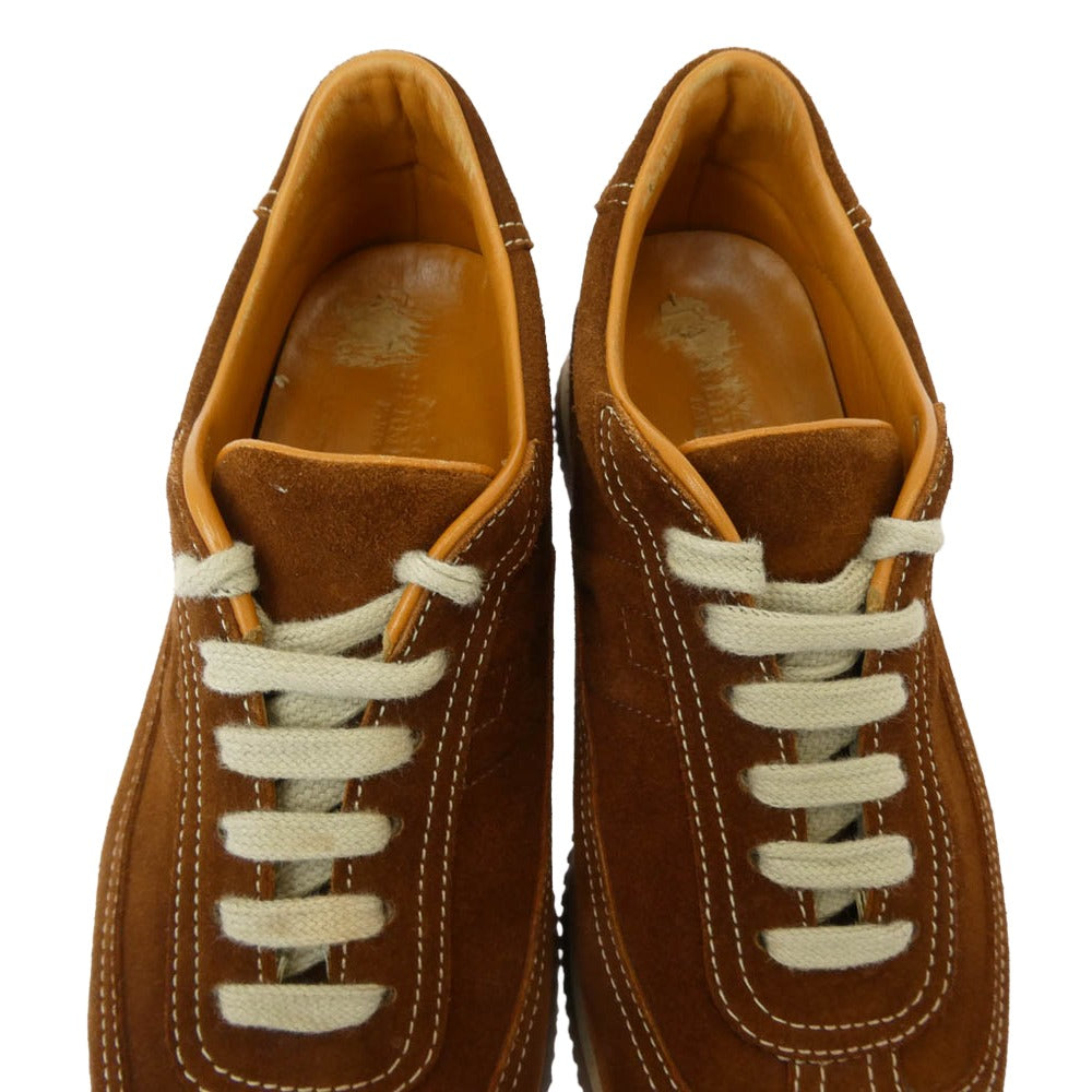 HERMES エルメス クイック スエード レザー ローカット スニーカー ブラウン系 38【中古】
