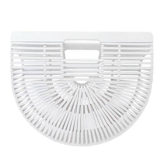 カルトガイヤ 半円型 ハーフムーン カゴ バッグ ホワイト系【中古】