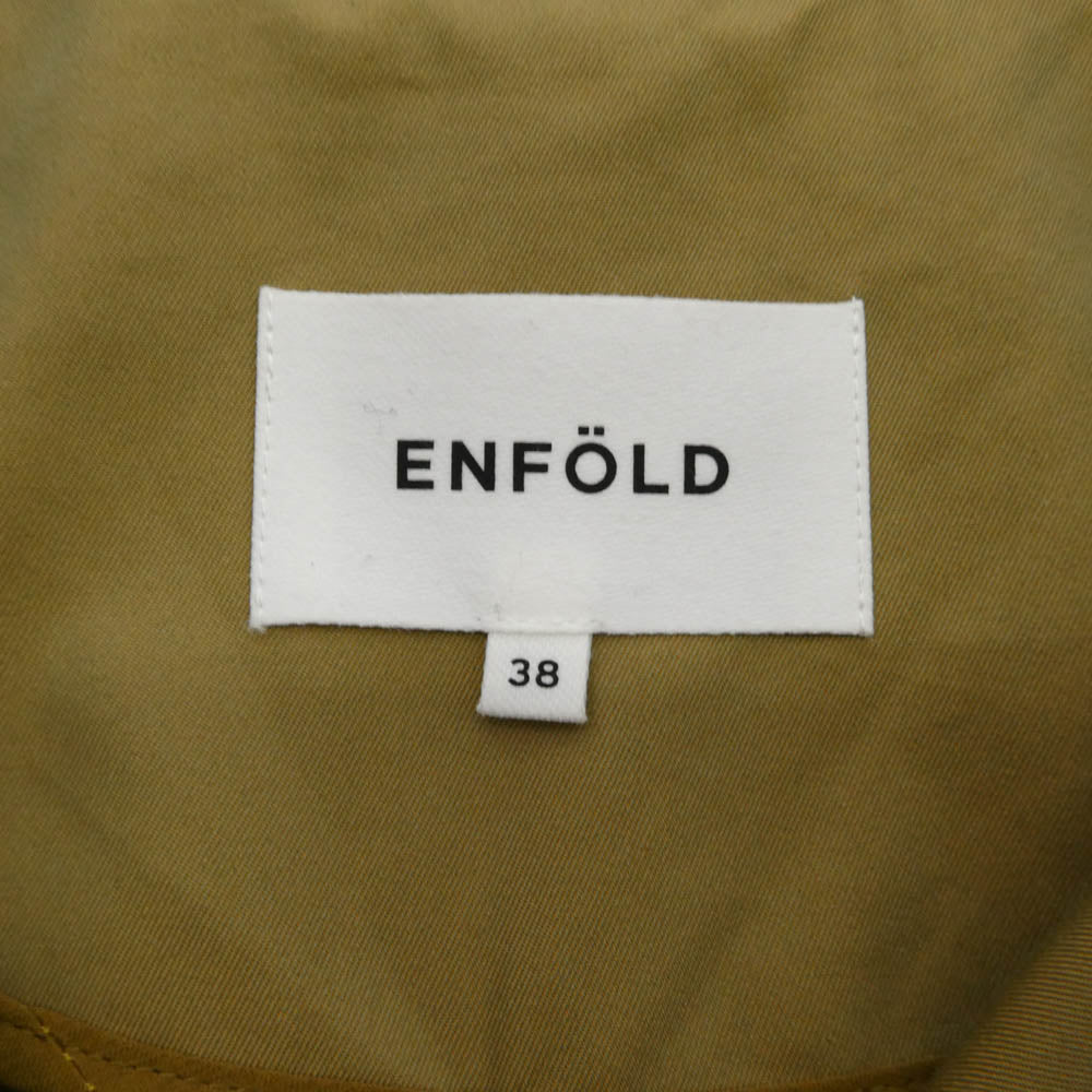 ENFOLD エンフォルド 300CS230-0490 コットンブレンド ダブルボタン ロング コート ベージュ系 38【中古】