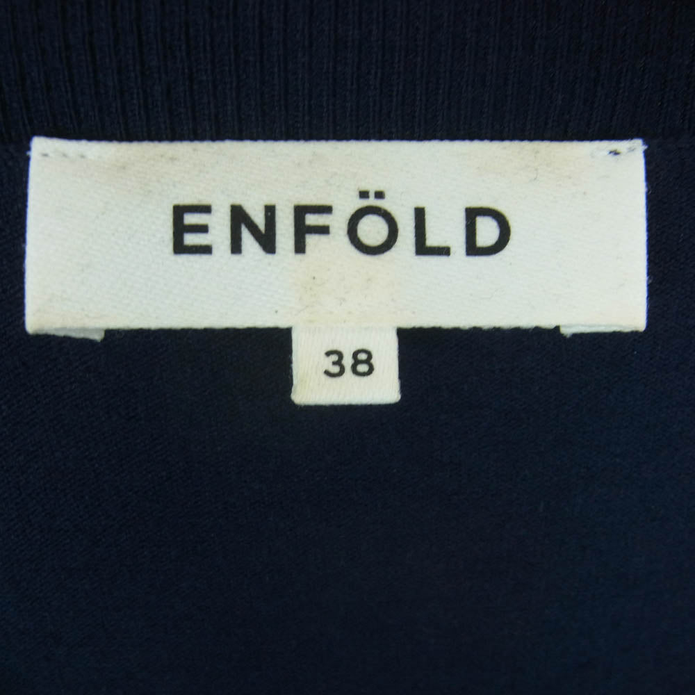 ENFOLD エンフォルド 300FA270-1250 ニット ベスト レイヤード 長袖 シャツ ワンピース ダークネイビー系 グリーン系 38【中古】